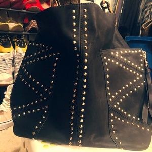 LEATHER STEVE MADDEN HANDBAG